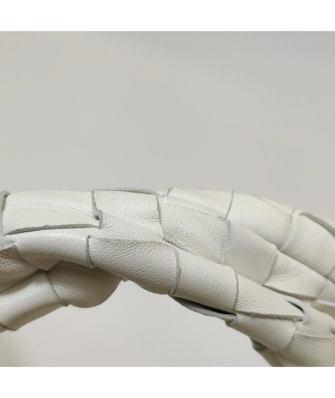 BOTTEGA VENETA Белая кожаная сумка с короткими ручками, фото 6