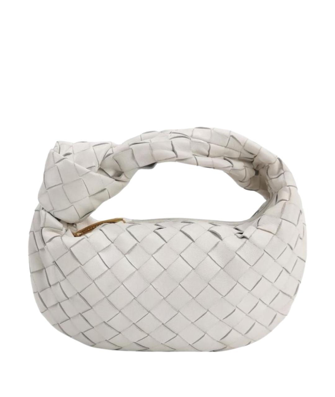 BOTTEGA VENETA Белая кожаная сумка с короткими ручками, фото 1