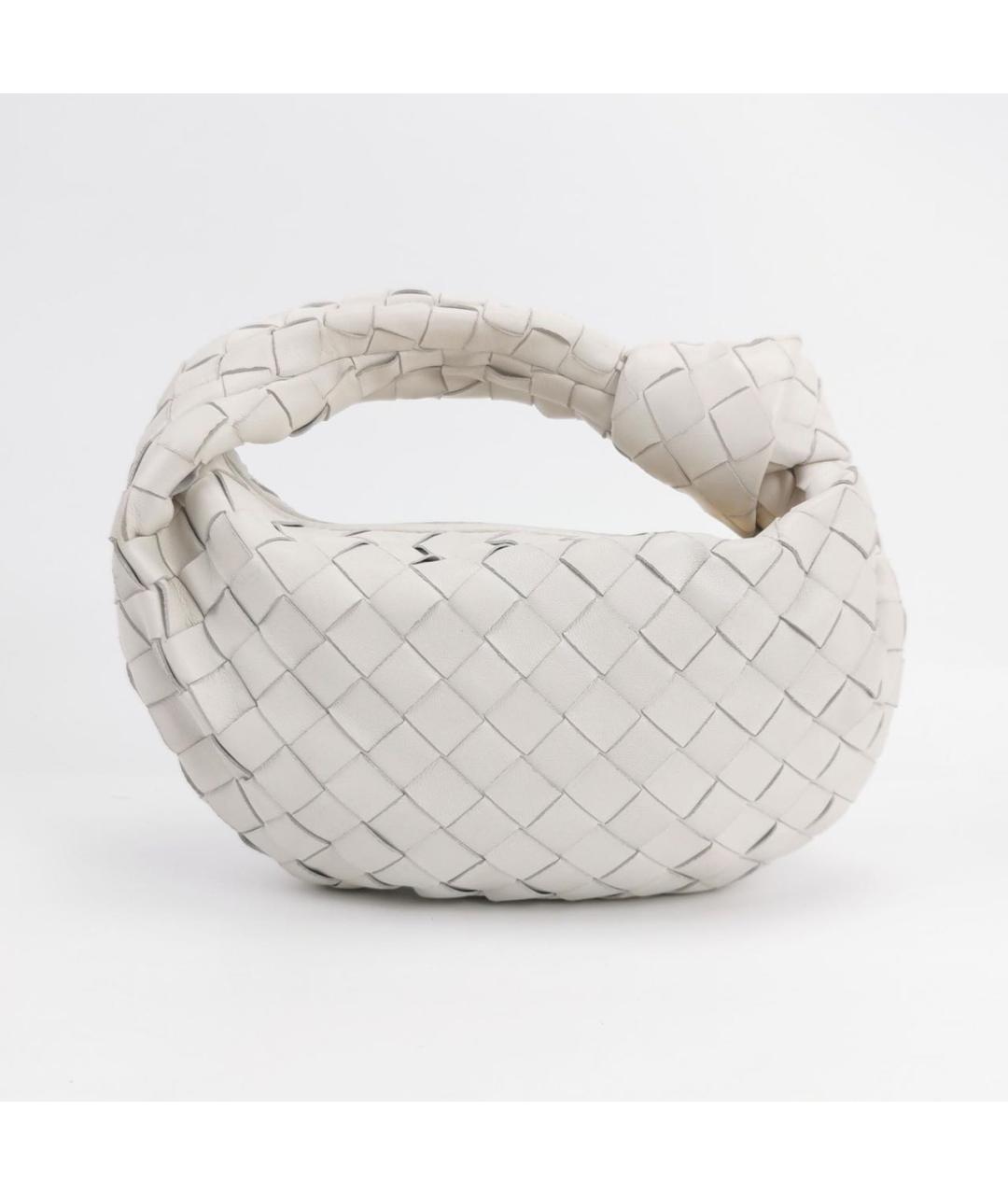 BOTTEGA VENETA Белая кожаная сумка с короткими ручками, фото 3