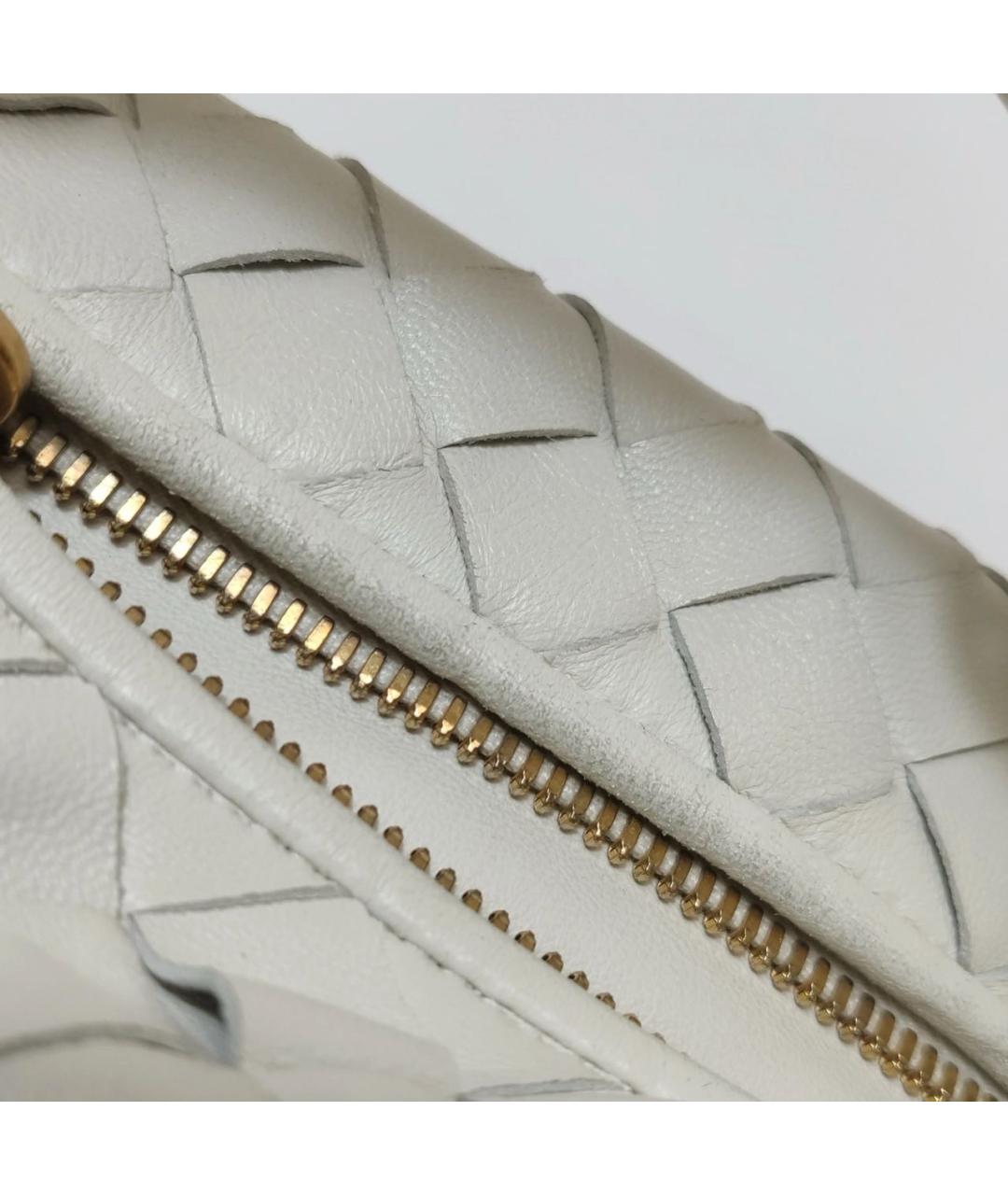 BOTTEGA VENETA Белая кожаная сумка с короткими ручками, фото 7
