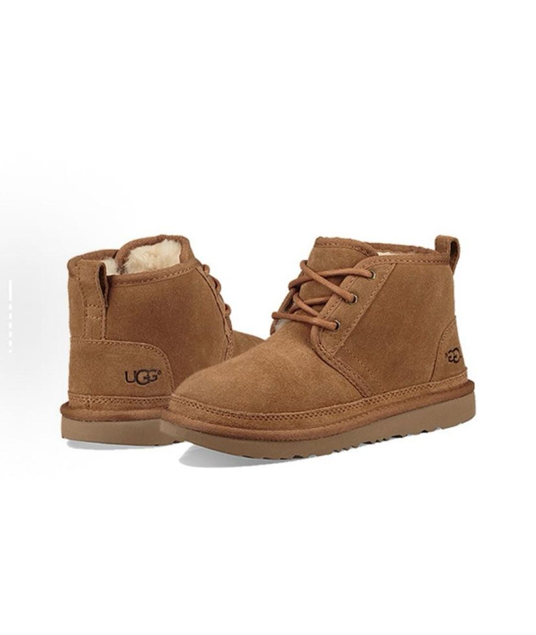 UGG AUSTRALIA Бежевые замшевые высокие ботинки, фото 5