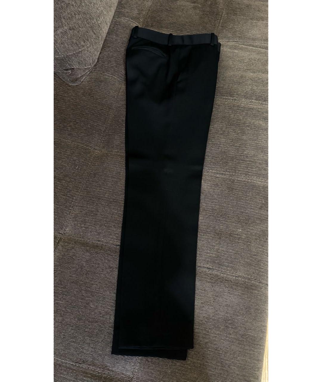 CELINE Черные шерстяные прямые брюки, фото 2