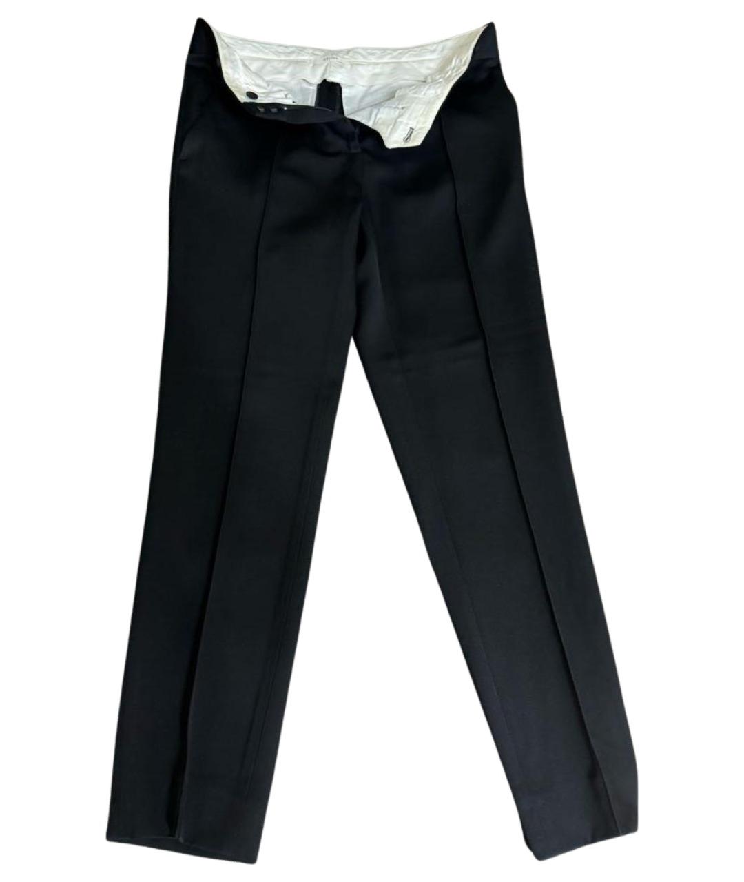 CELINE Черные шерстяные прямые брюки, фото 1