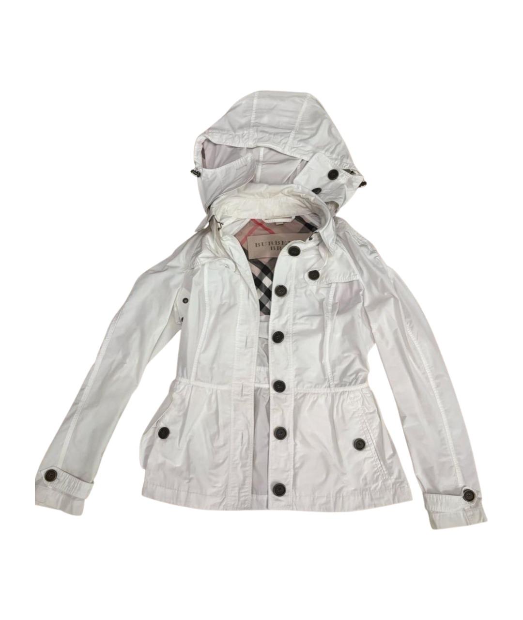 BURBERRY Белая полиэстеровая куртка, фото 1