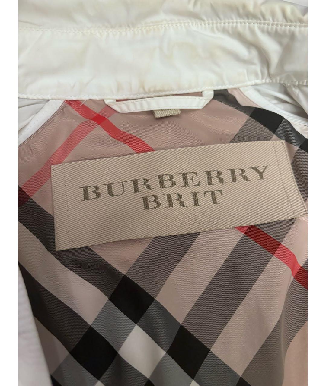 BURBERRY Белая полиэстеровая куртка, фото 3
