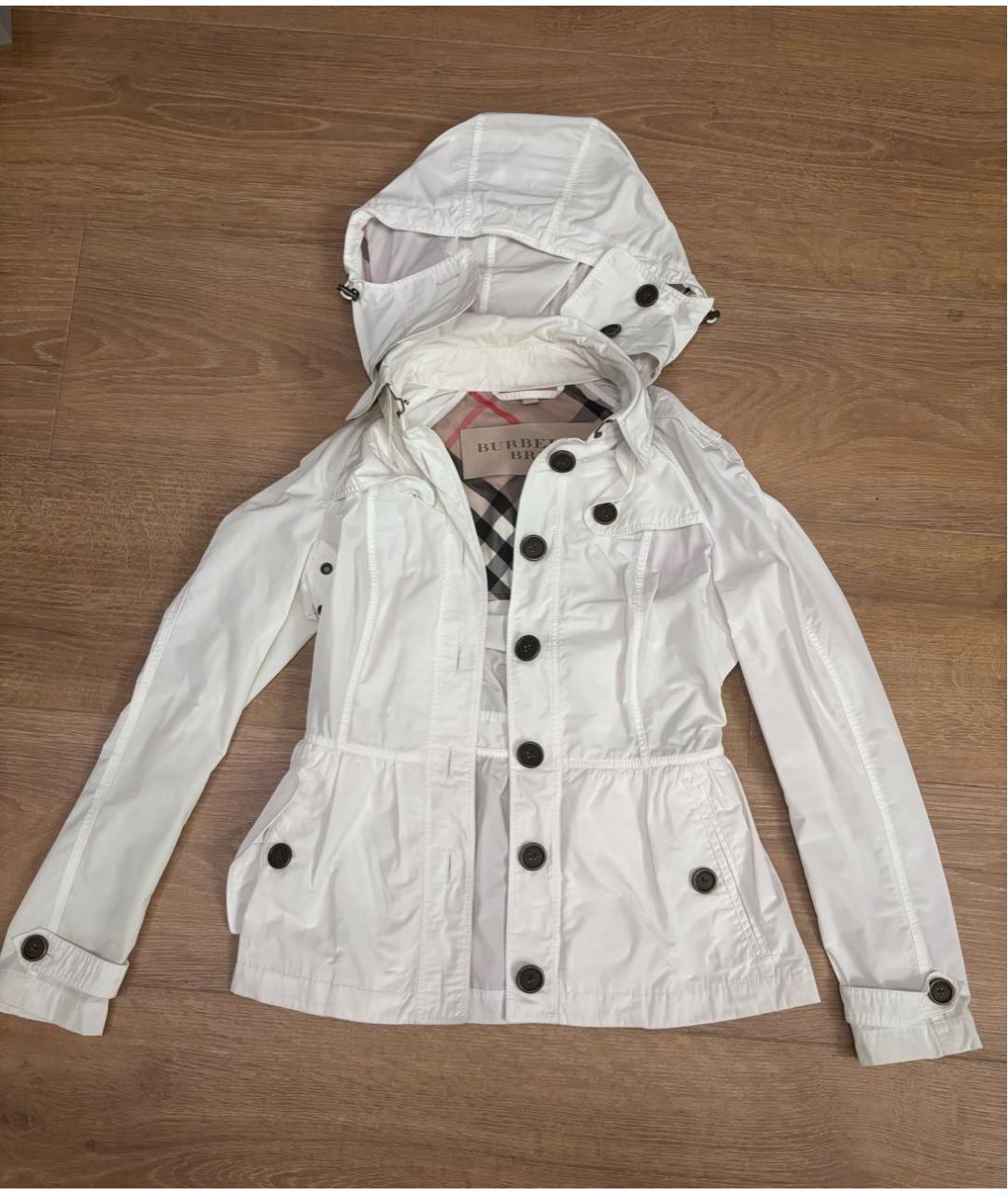BURBERRY Белая полиэстеровая куртка, фото 4