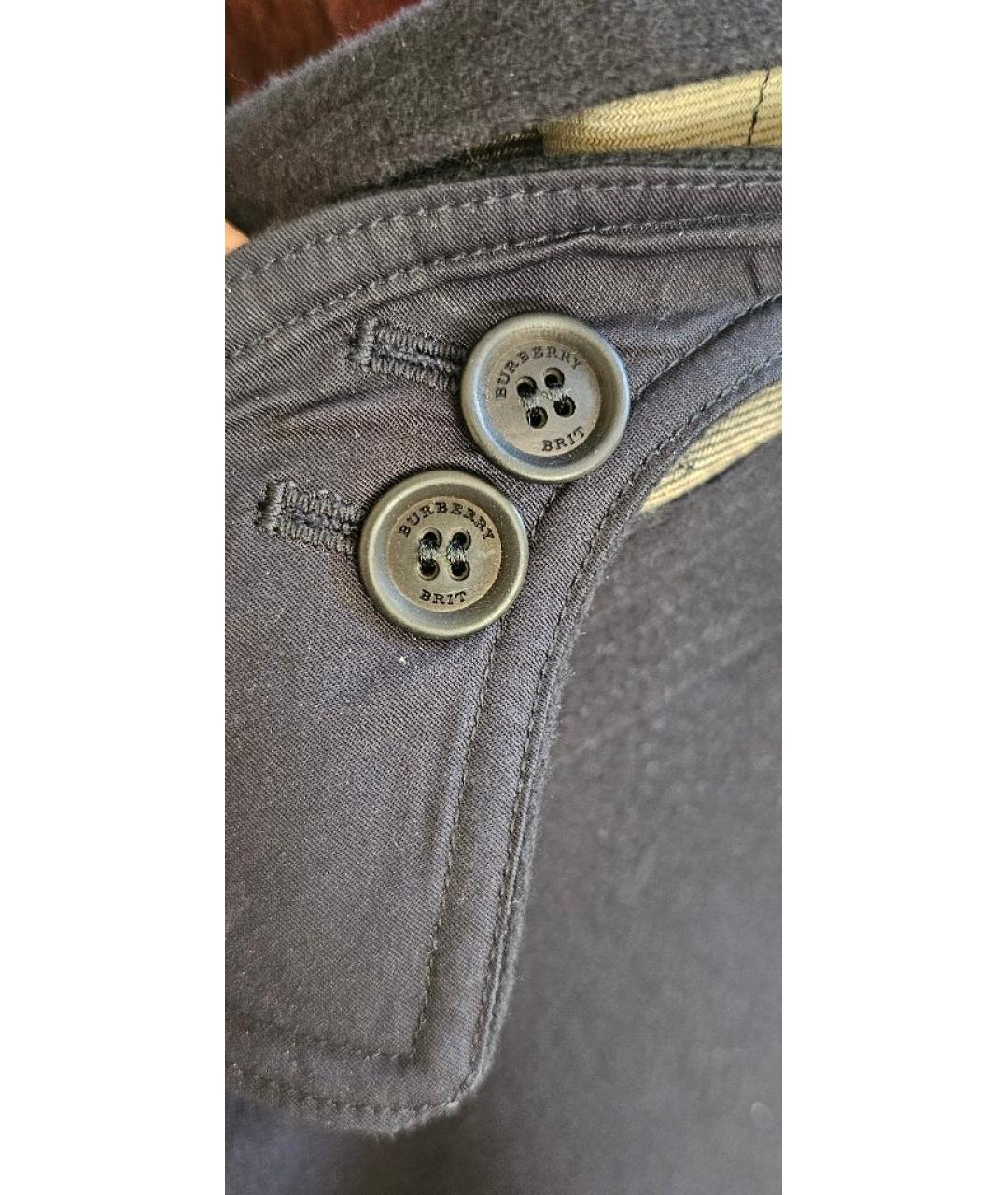 BURBERRY Темно-синее шерстяное пальто, фото 8