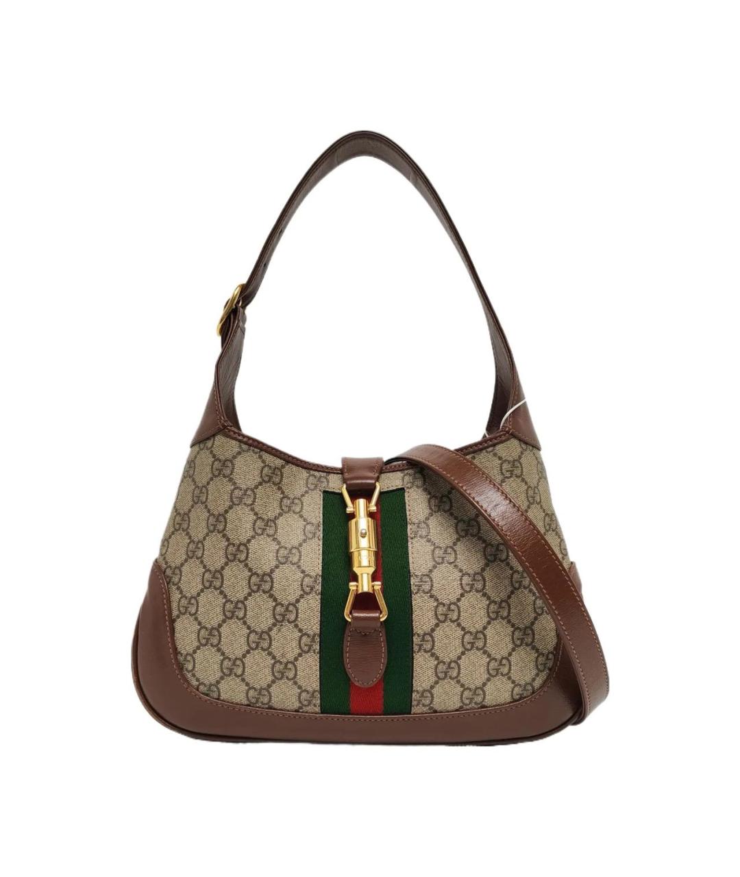 GUCCI Коричневая кожаная сумка через плечо, фото 9