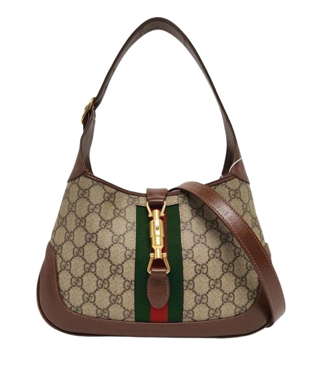 GUCCI Коричневая кожаная сумка через плечо, фото 1
