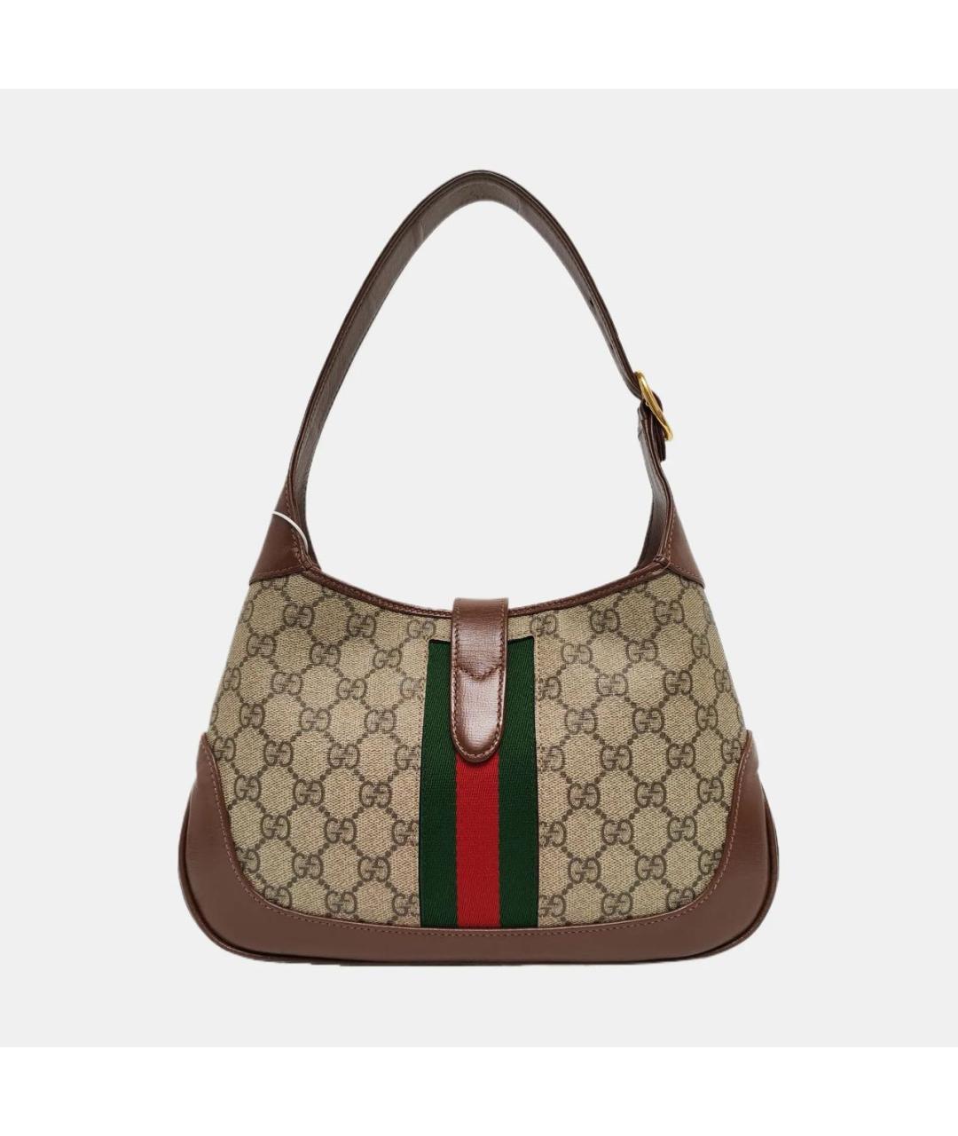 GUCCI Коричневая кожаная сумка через плечо, фото 4