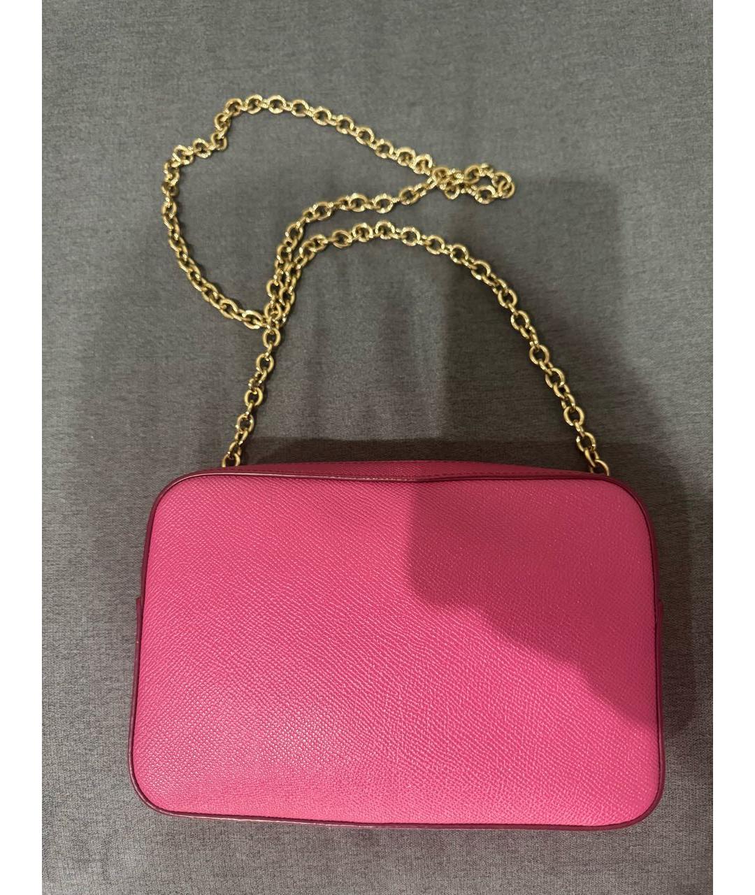 DOLCE&GABBANA Розовая кожаная сумка через плечо, фото 3