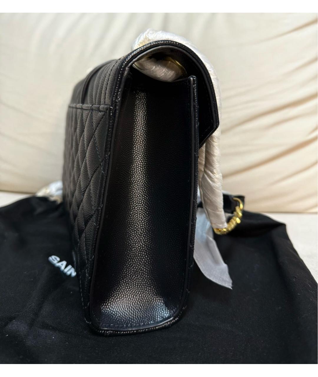 SAINT LAURENT Черная кожаная сумка через плечо, фото 6