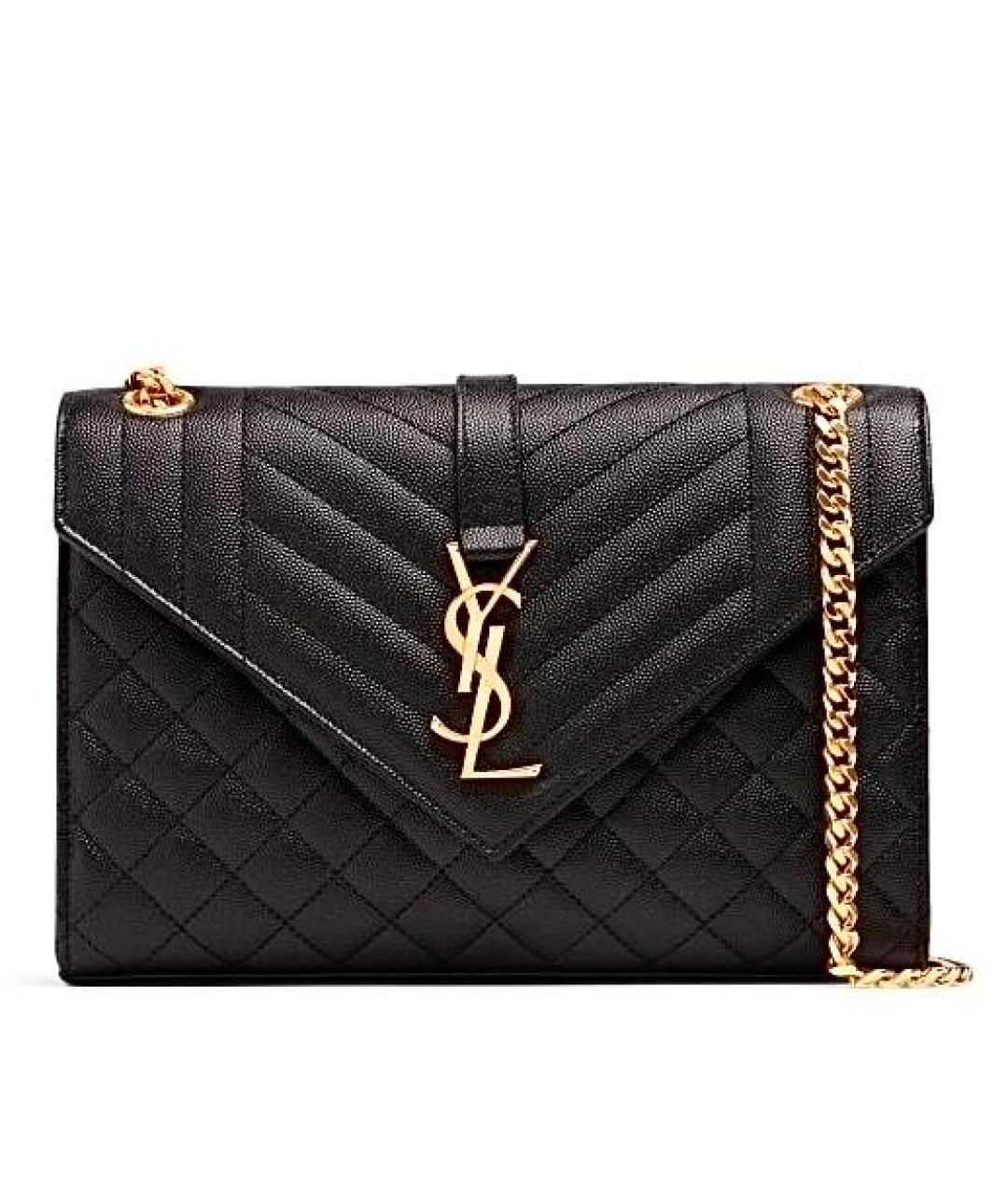 SAINT LAURENT Черная кожаная сумка через плечо, фото 9