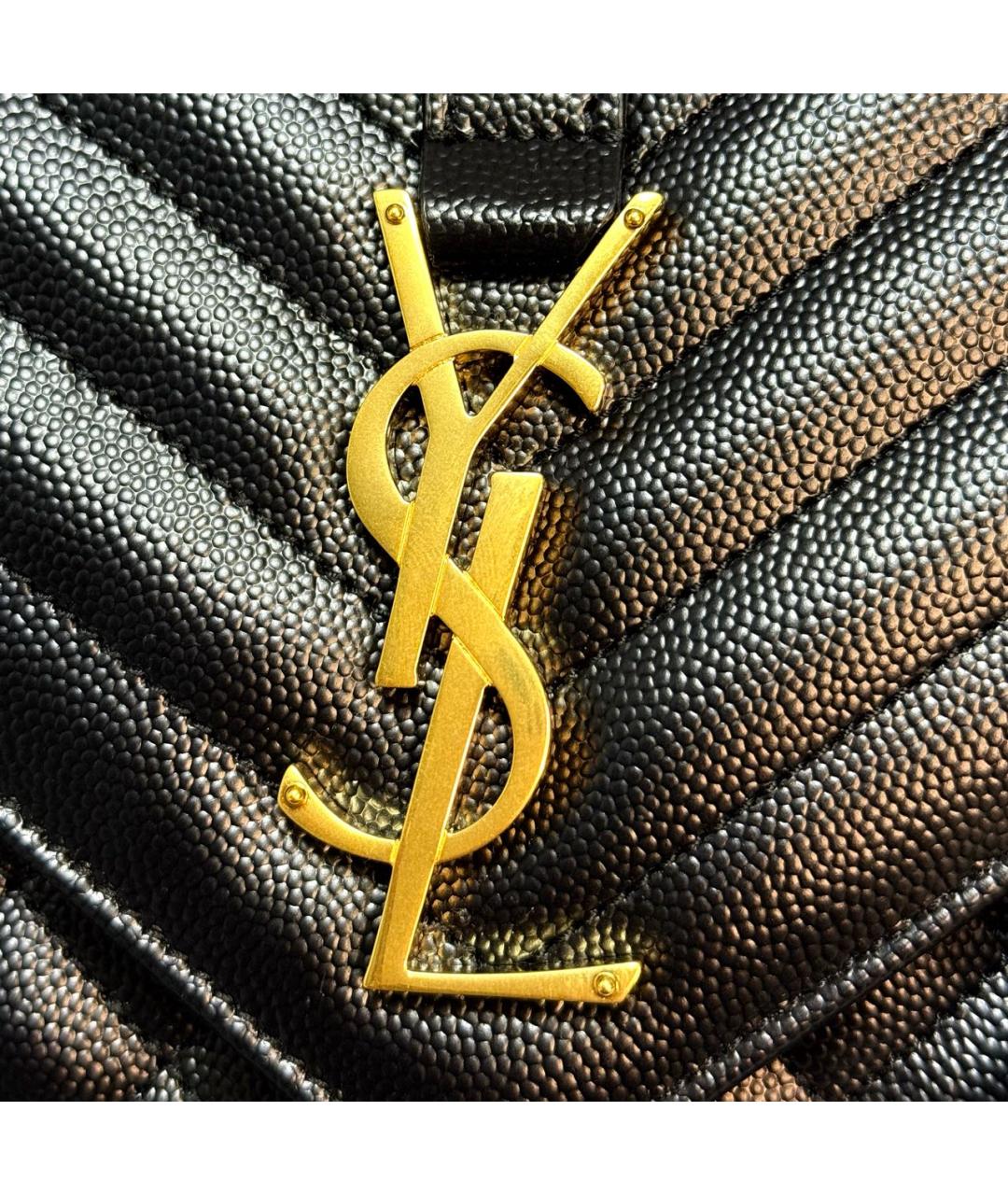 SAINT LAURENT Черная кожаная сумка через плечо, фото 3