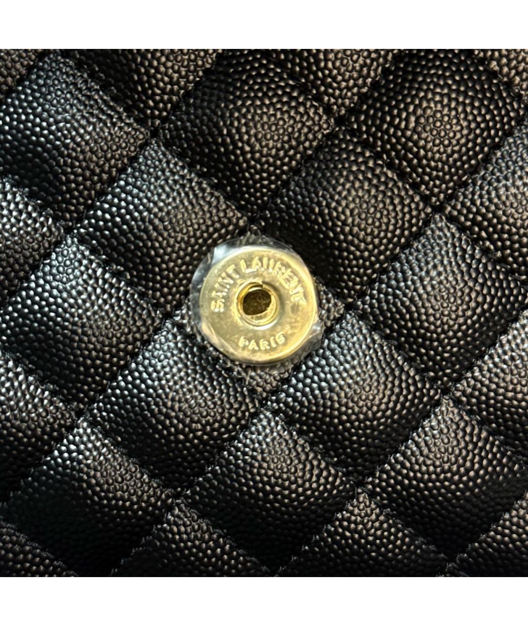 SAINT LAURENT Черная кожаная сумка через плечо, фото 8