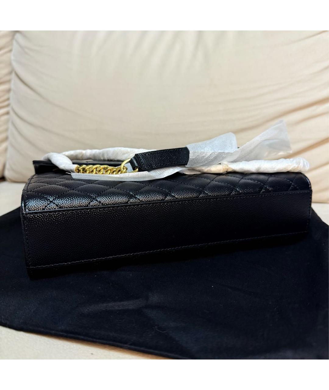 SAINT LAURENT Черная кожаная сумка через плечо, фото 7