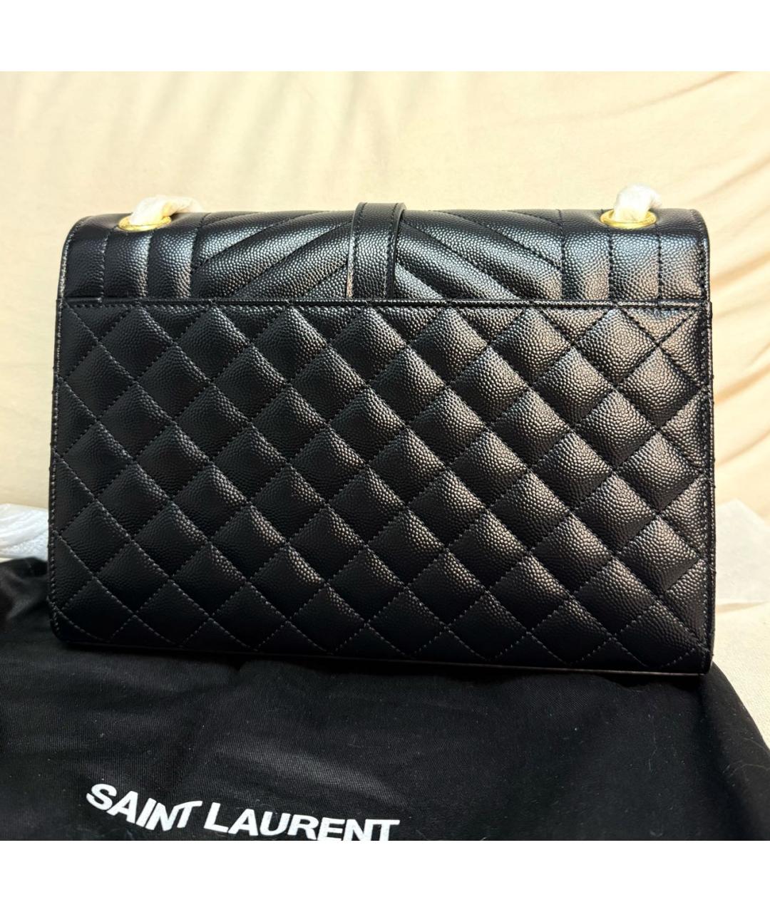 SAINT LAURENT Черная кожаная сумка через плечо, фото 5