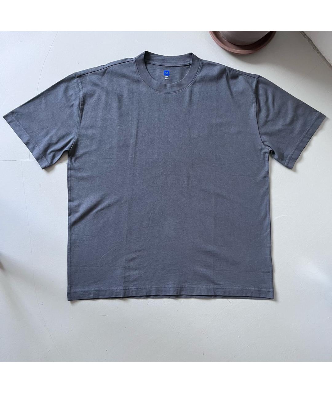 YEEZY Антрацитовая хлопковая футболка, фото 5