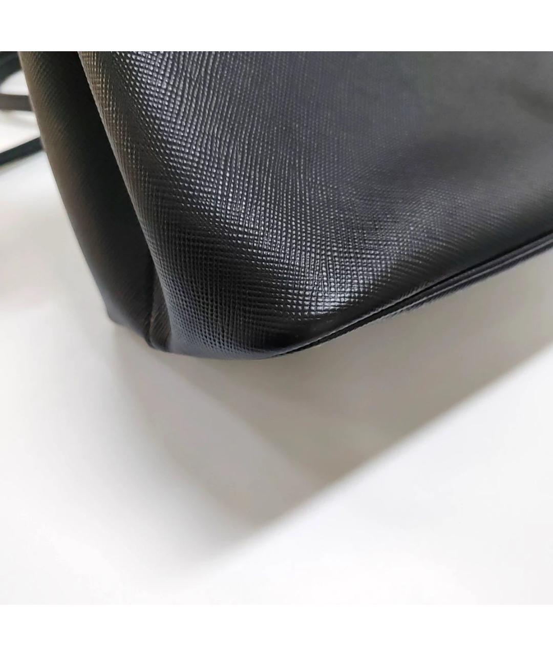 PRADA Черная кожаная сумка тоут, фото 7