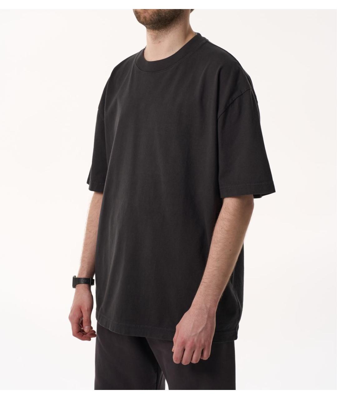 YEEZY Черная хлопковая футболка, фото 6