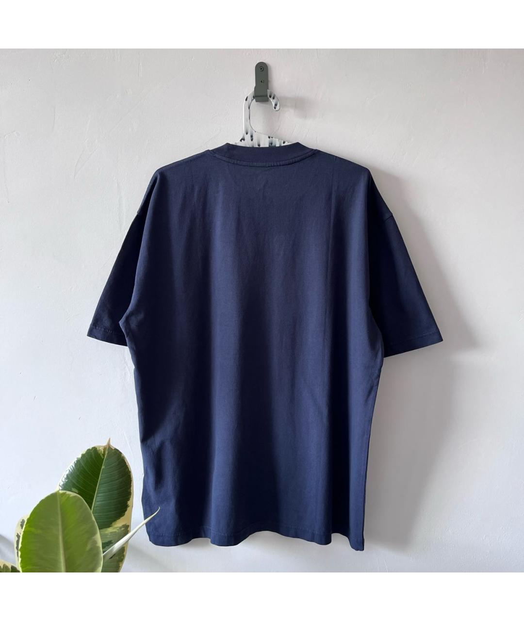 YEEZY Темно-синяя хлопковая футболка, фото 3