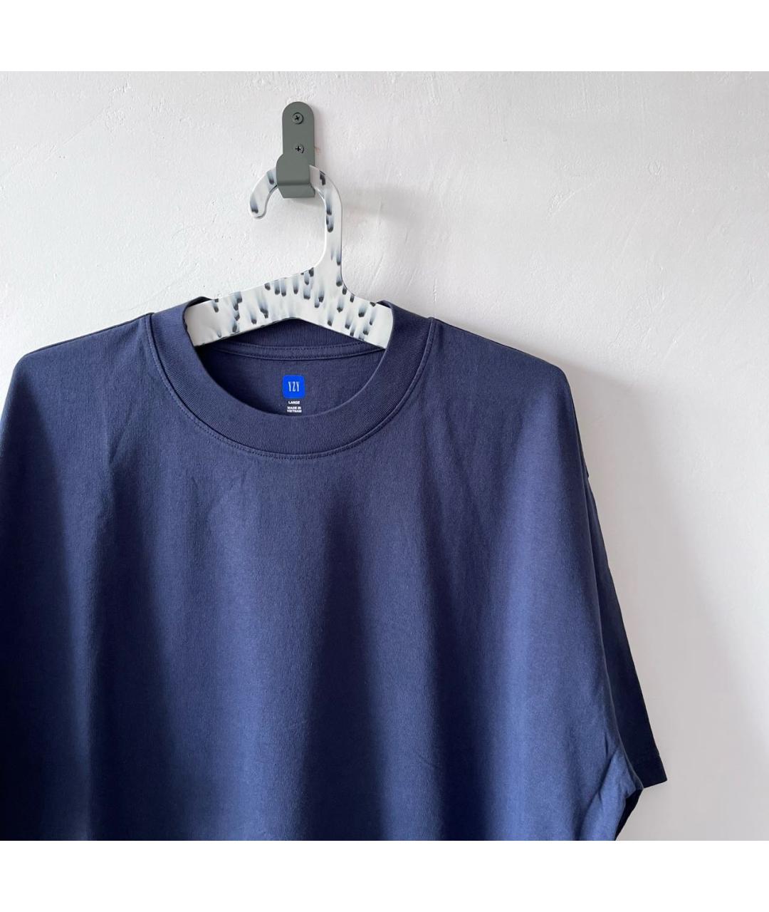 YEEZY Темно-синяя хлопковая футболка, фото 2