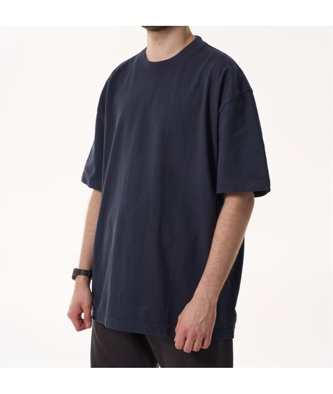 YEEZY Темно-синяя хлопковая футболка, фото 6