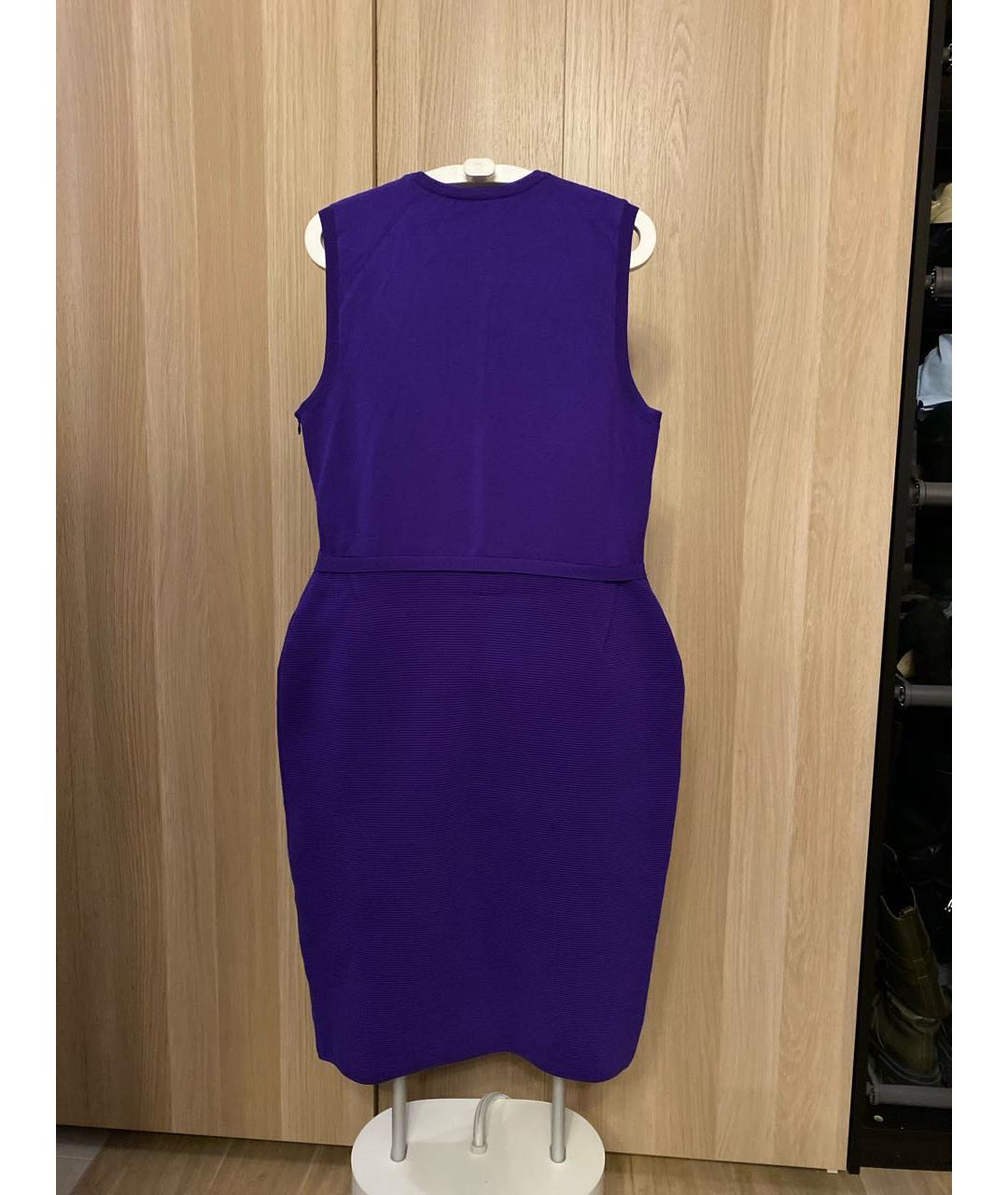 RALPH LAUREN Фиолетовое шерстяное повседневное платье, фото 2