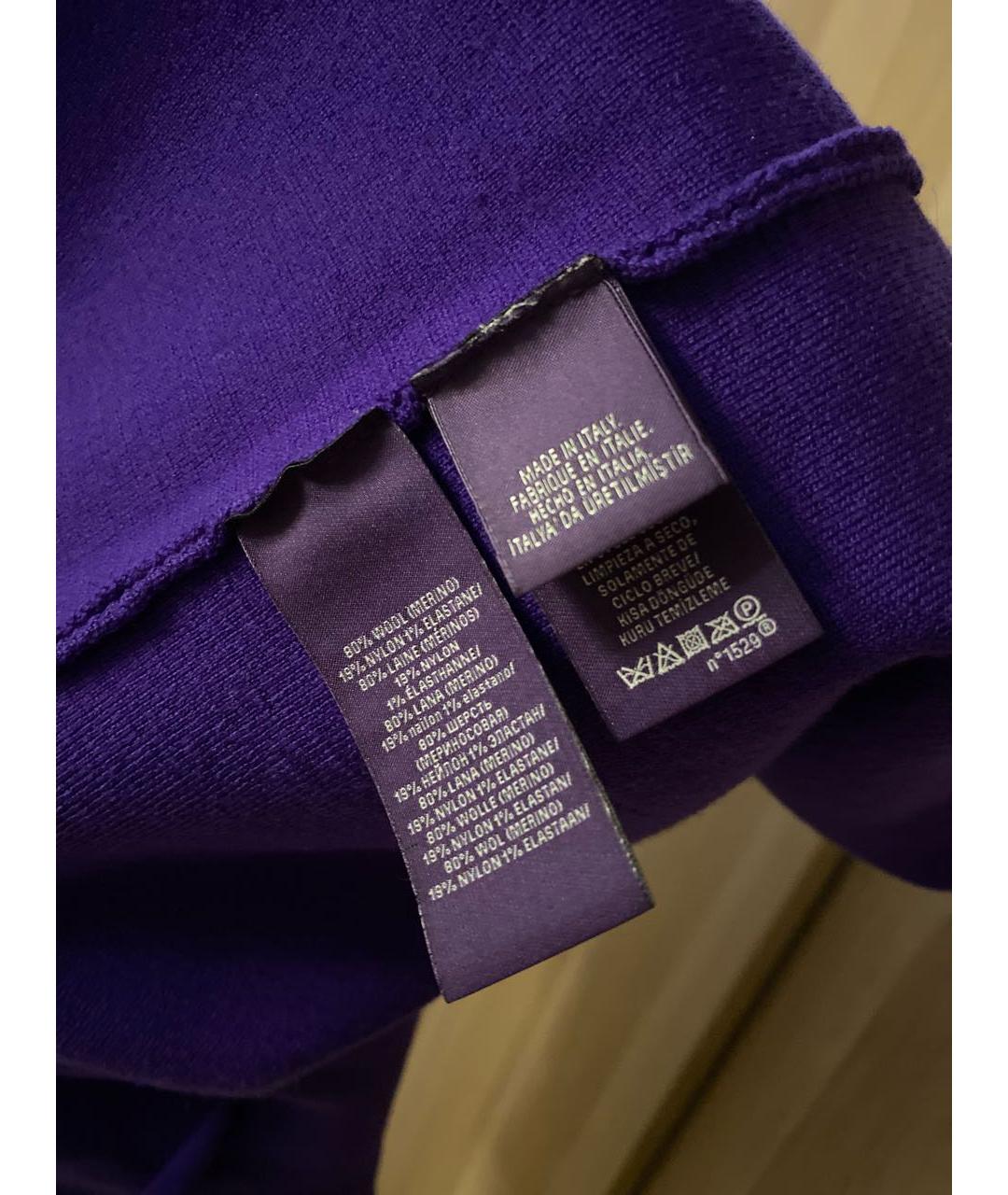 RALPH LAUREN Фиолетовое шерстяное повседневное платье, фото 6