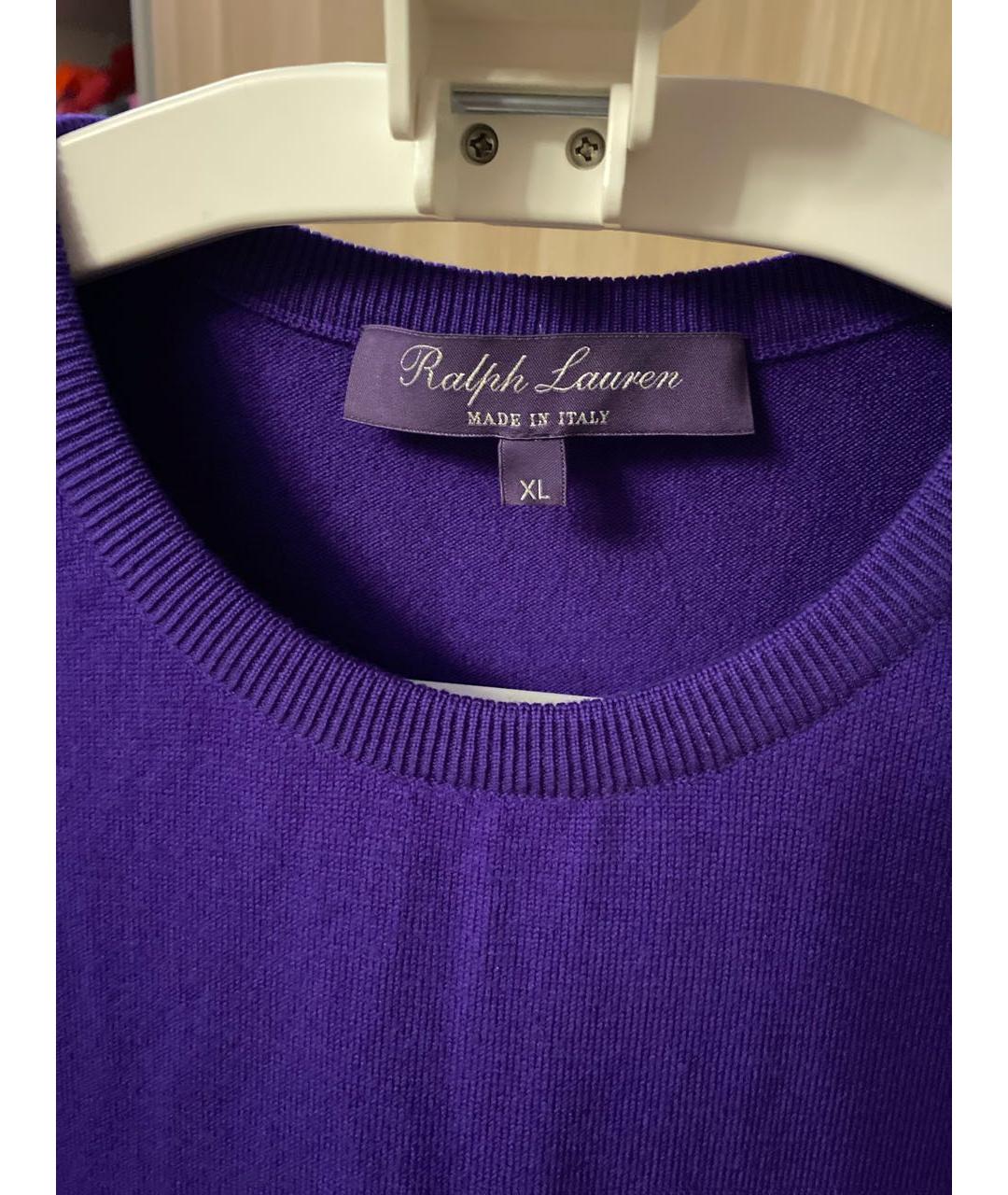 RALPH LAUREN Фиолетовое шерстяное повседневное платье, фото 3