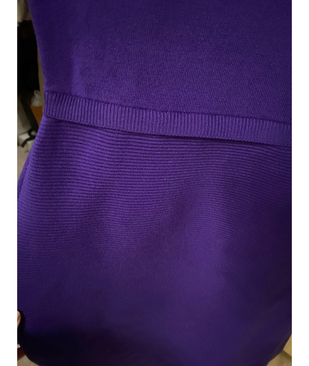 RALPH LAUREN Фиолетовое шерстяное повседневное платье, фото 4