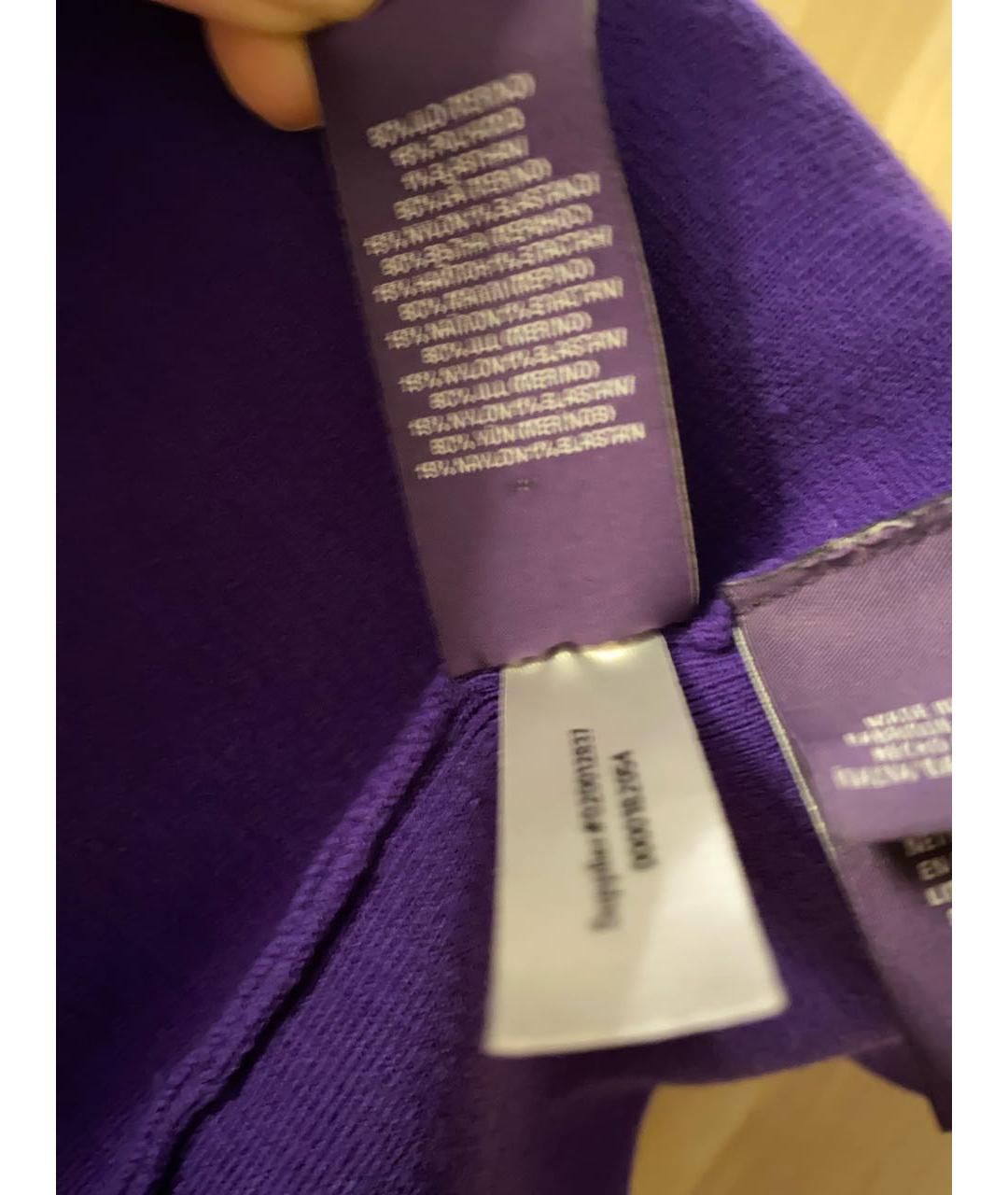 RALPH LAUREN Фиолетовое шерстяное повседневное платье, фото 7