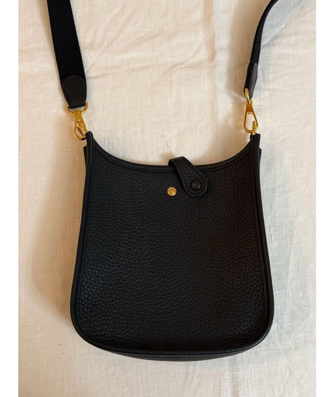HERMES Черная кожаная сумка через плечо, фото 5