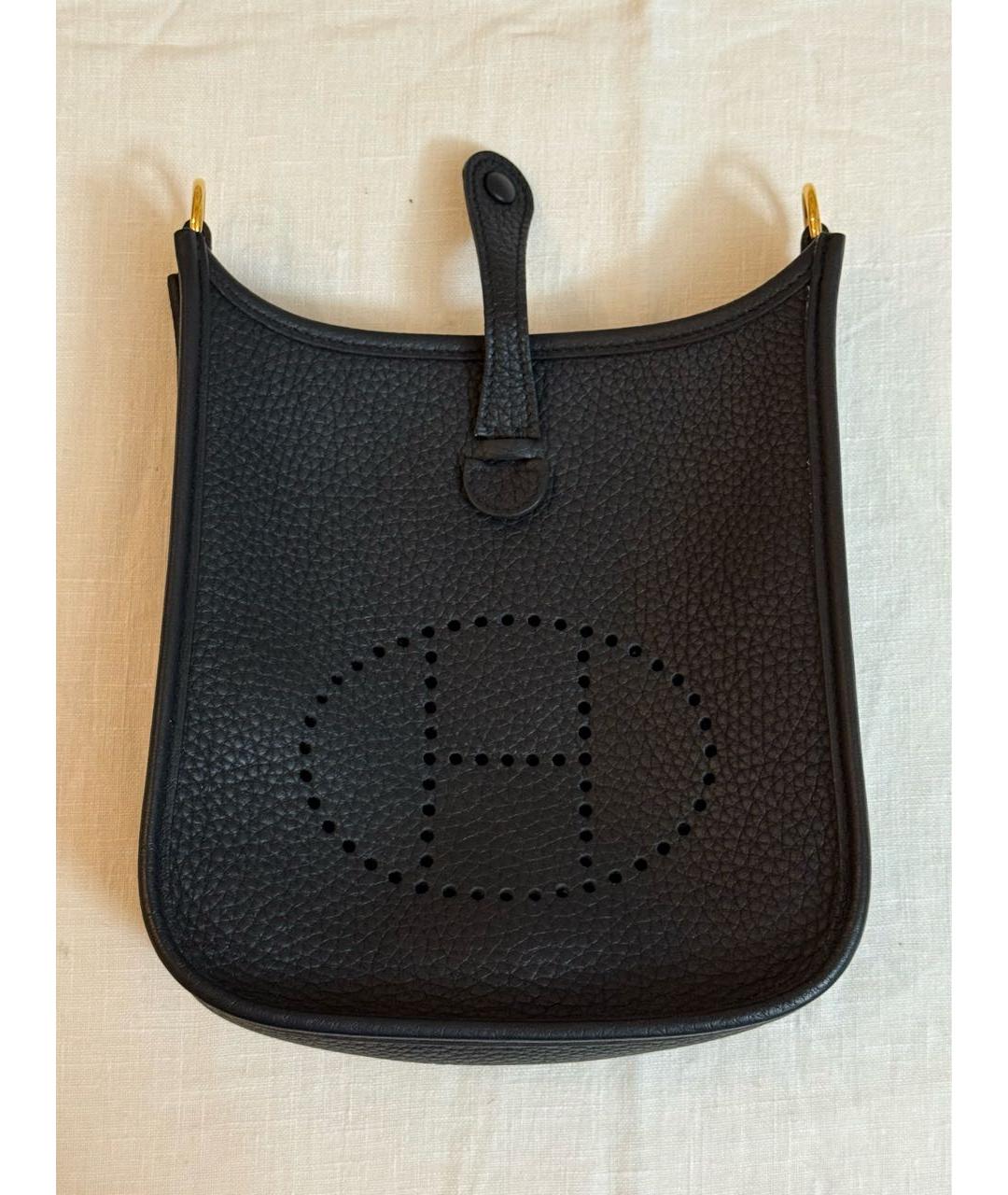 HERMES Черная кожаная сумка через плечо, фото 6
