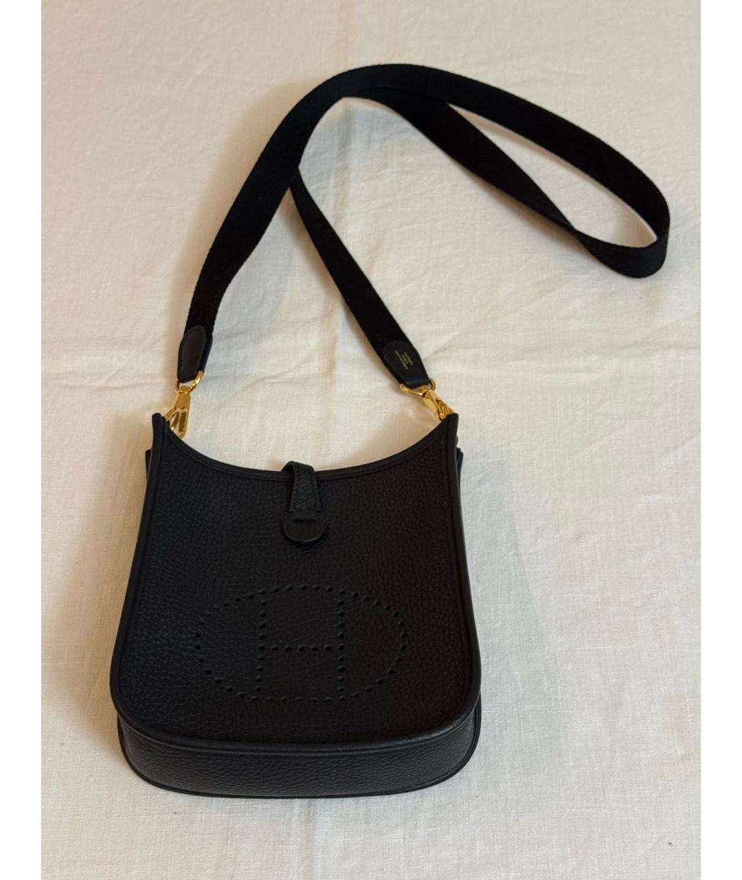 HERMES Черная кожаная сумка через плечо, фото 2