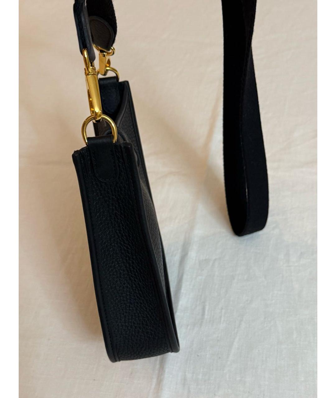 HERMES Черная кожаная сумка через плечо, фото 3