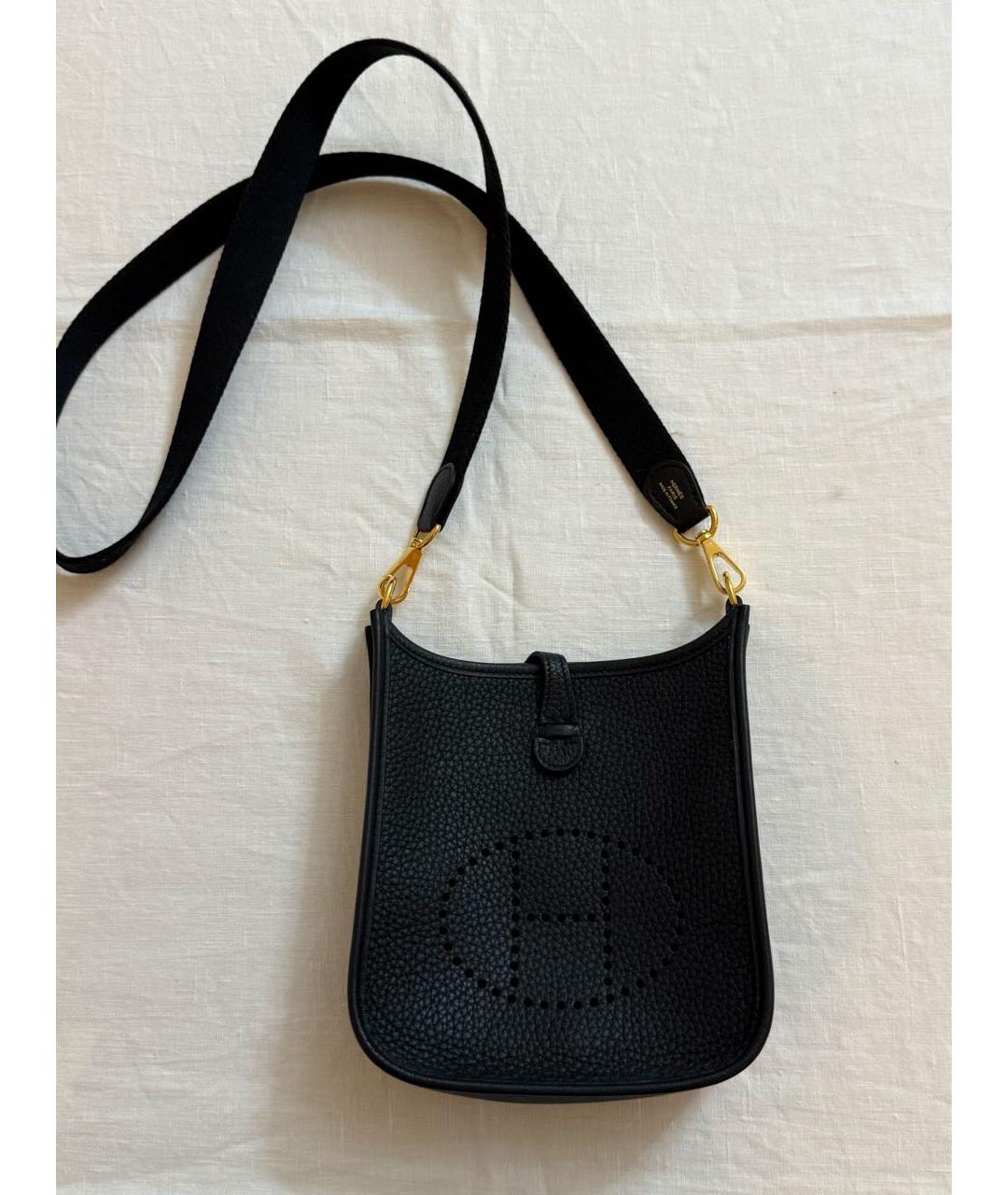 HERMES Черная кожаная сумка через плечо, фото 8