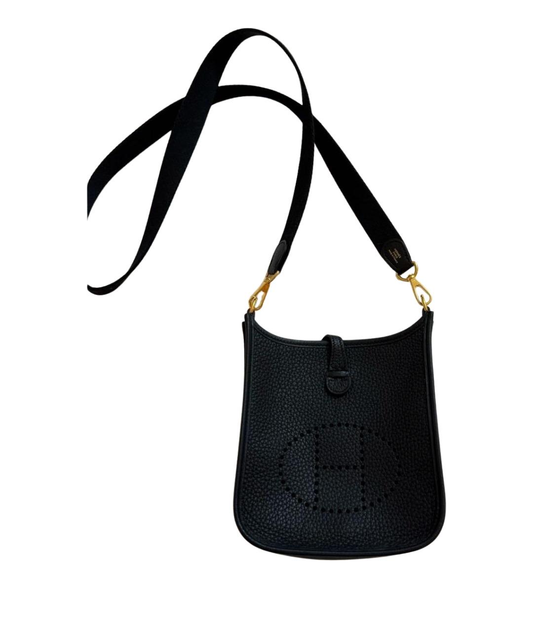 HERMES Черная кожаная сумка через плечо, фото 1