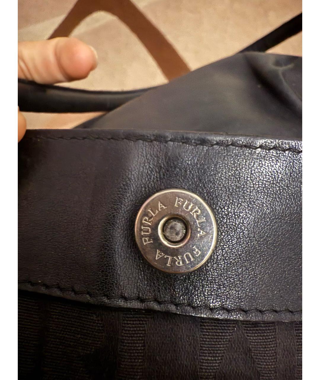 FURLA Черная кожаная сумка тоут, фото 4