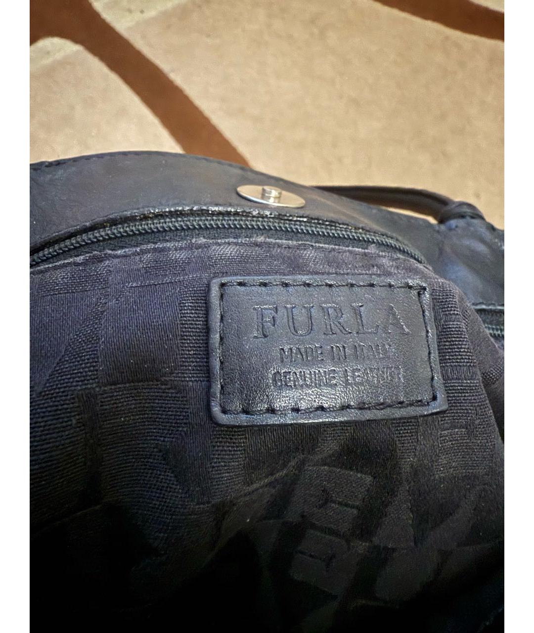 FURLA Черная кожаная сумка тоут, фото 3