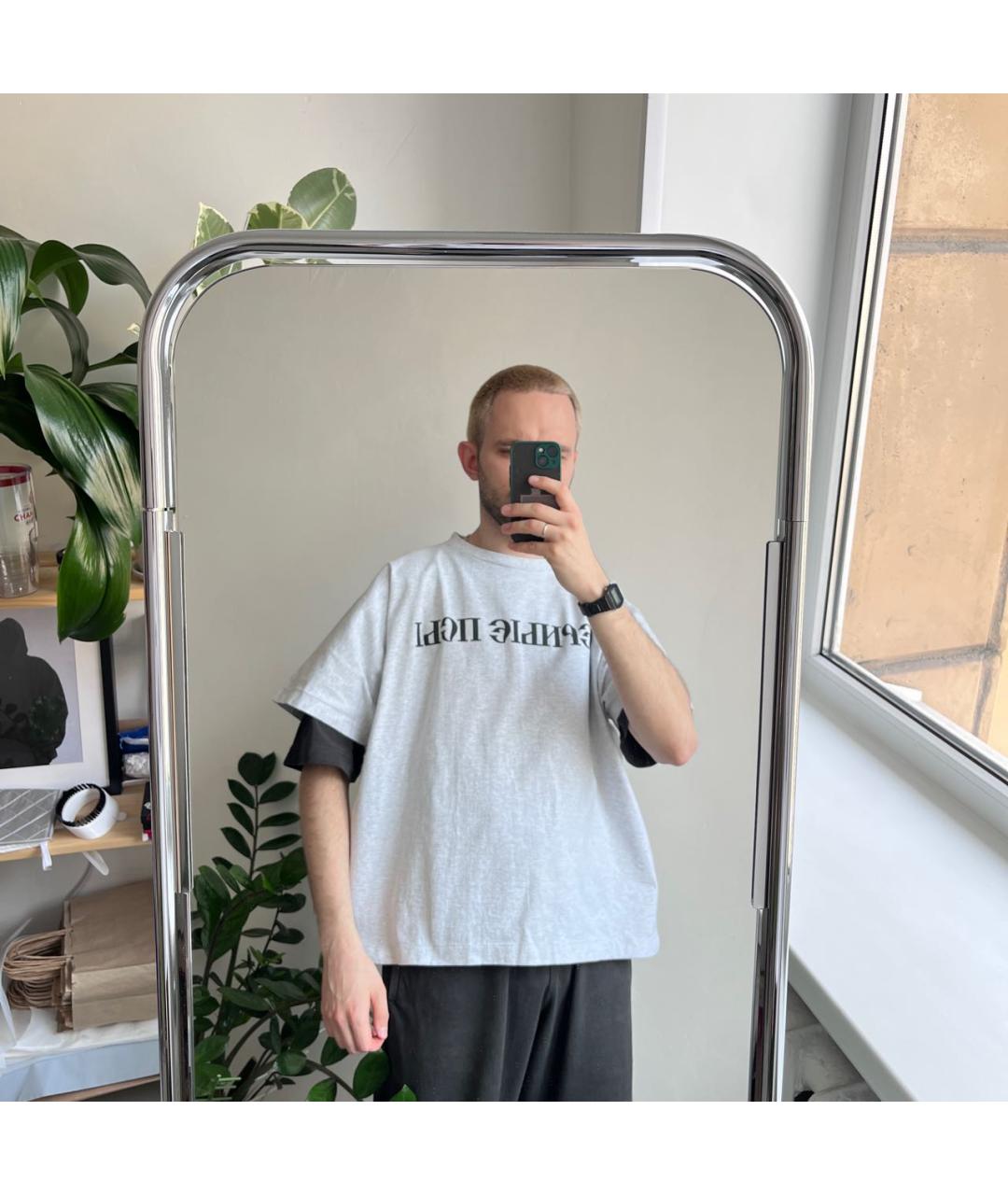 YEEZY Серая хлопковая футболка, фото 7