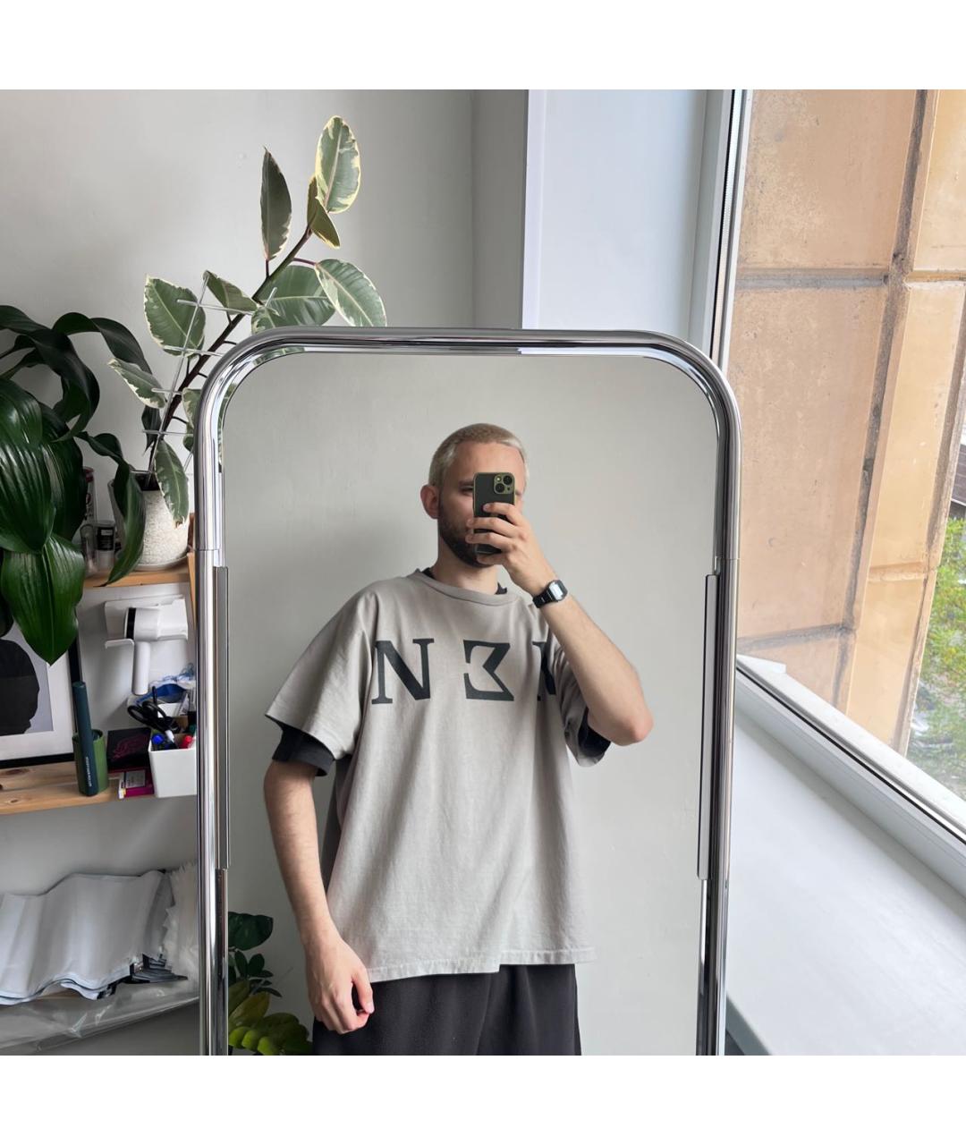 YEEZY Серая хлопковая футболка, фото 7