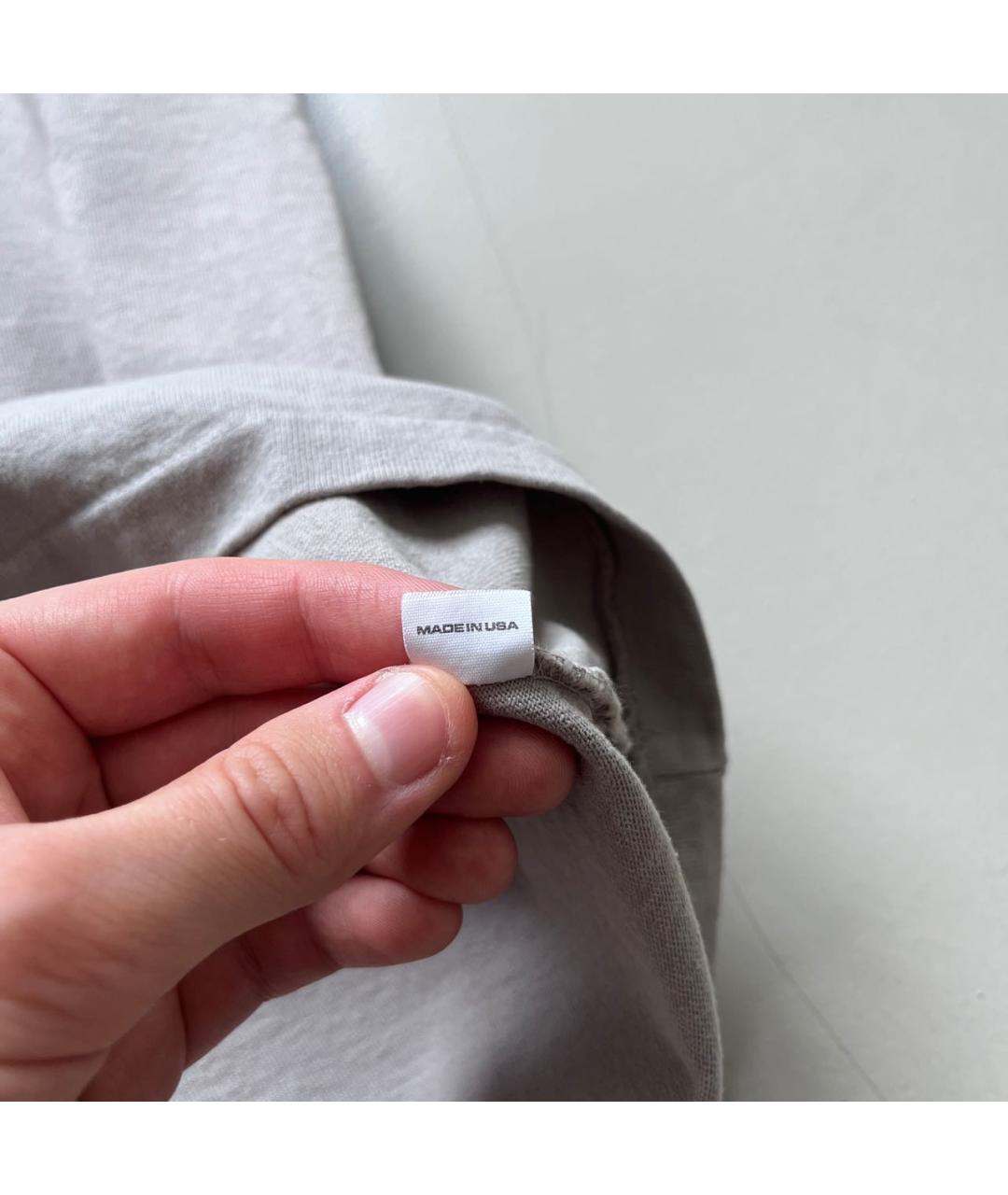 YEEZY Серая хлопковая футболка, фото 6