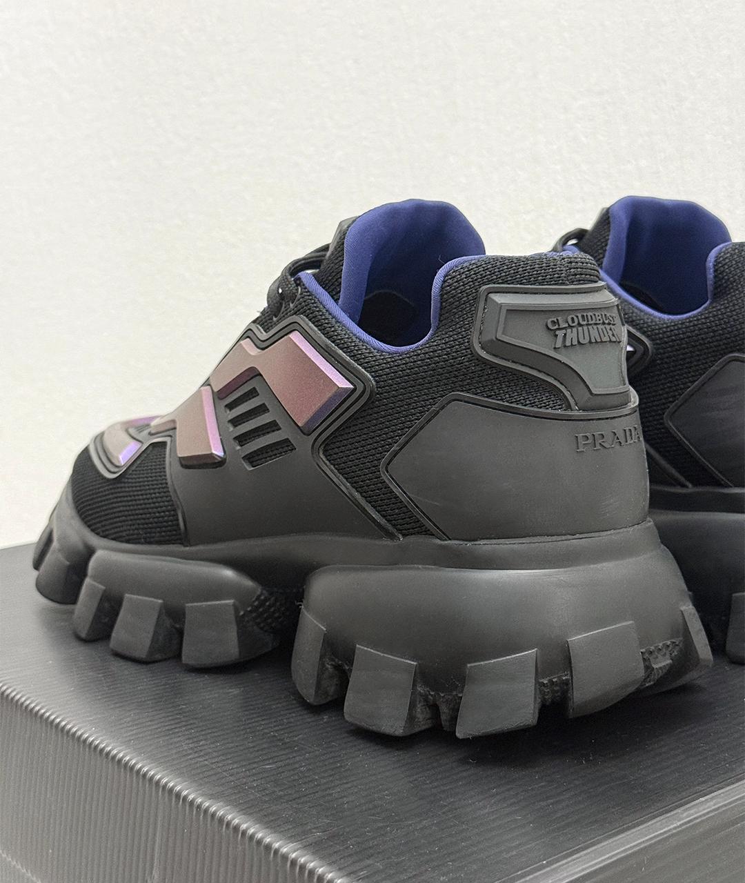 PRADA Черные низкие кроссовки / кеды, фото 6