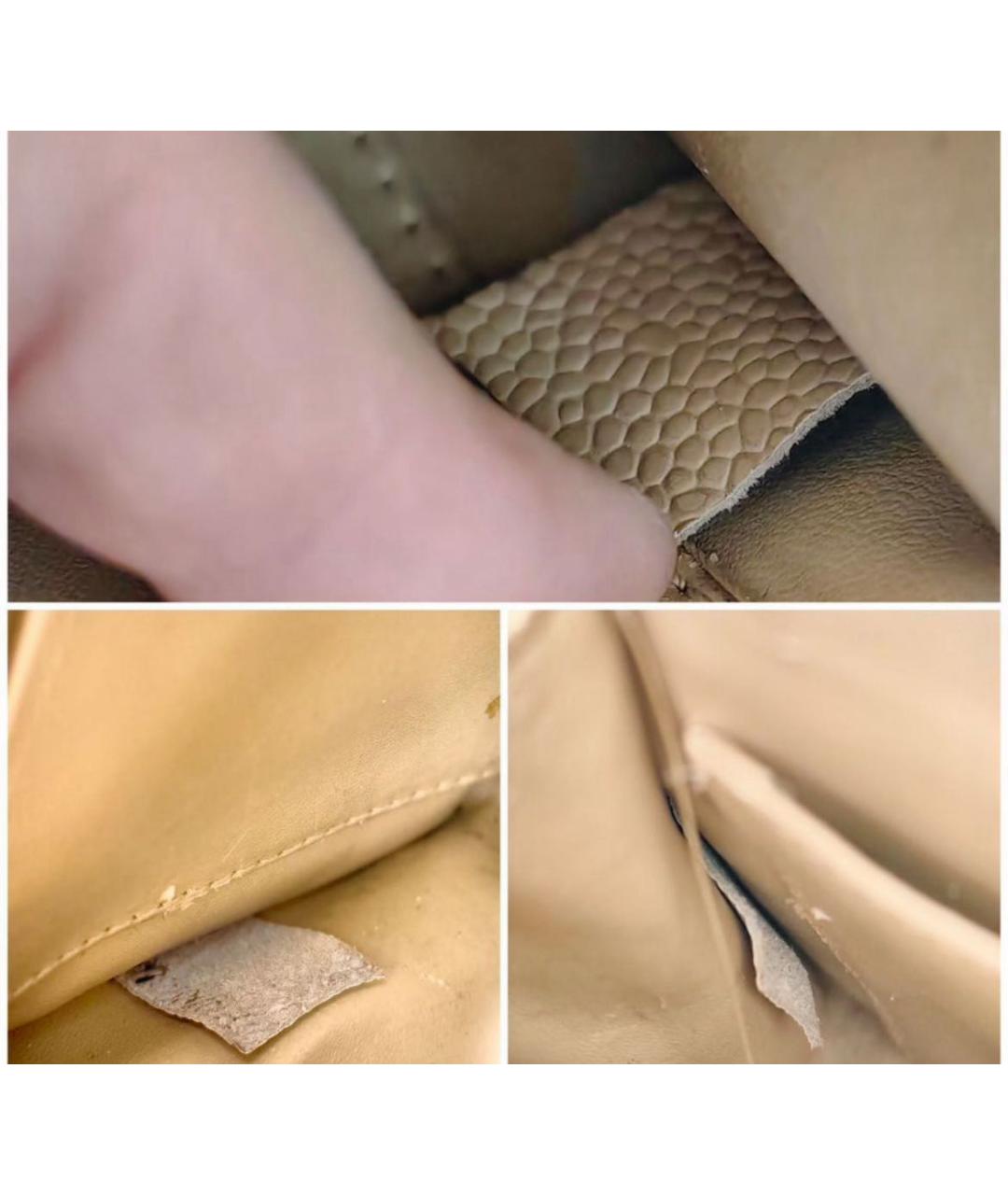 CHANEL Бежевая кожаная сумка через плечо, фото 5