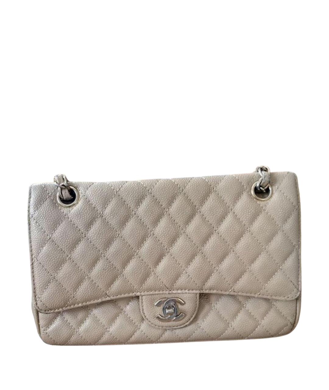 CHANEL Бежевая кожаная сумка через плечо, фото 1