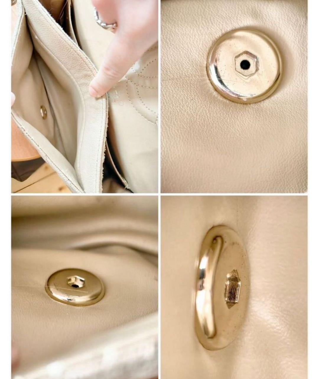 CHANEL Бежевая кожаная сумка через плечо, фото 8