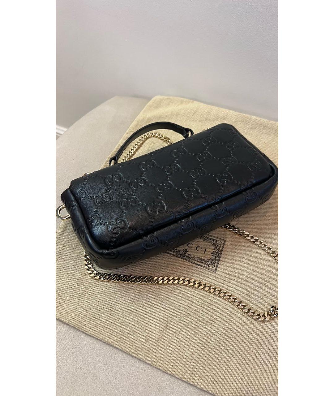 GUCCI Черная кожаная сумка через плечо, фото 3