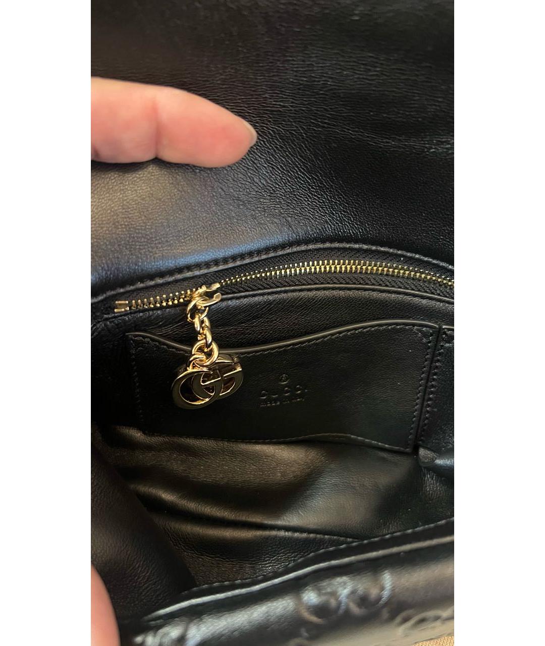 GUCCI Черная кожаная сумка через плечо, фото 7