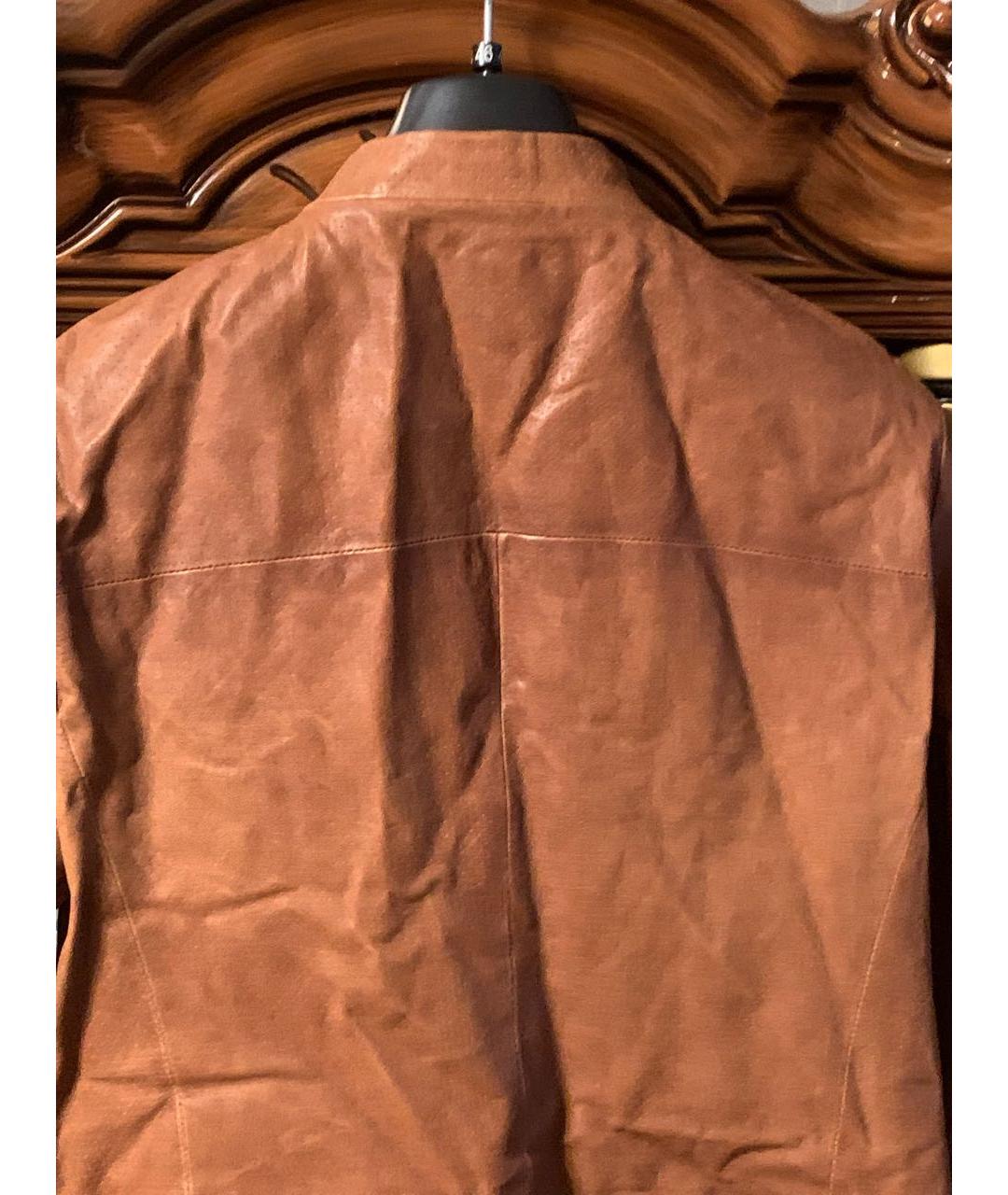 PRADA Коричневая кожаная куртка, фото 5